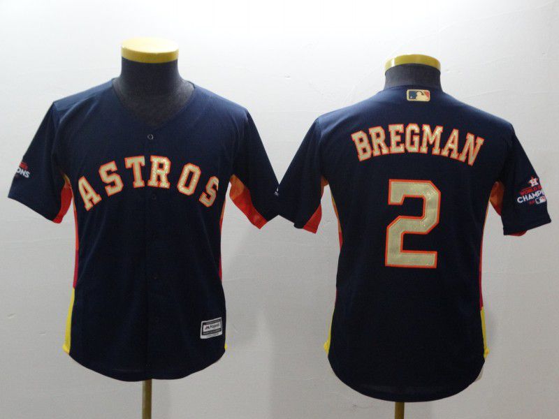 Youth Houston Astros #2 Bregman Blue Champion Edition MLB Jerseys